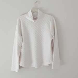 DEAL! J. Crew Cream Quilted  Long Sleeve Top - Size Large